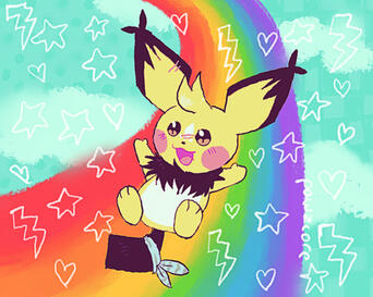 example with a simple background • character belongs to: StarlitSkiez (artfight)